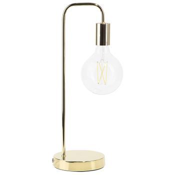 Lámpara De Mesa Dorada Estilo Industrial Minimalista Sin Pantalla Savena