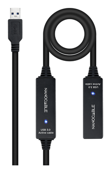CABLE USB NANO CABLE USB3.0 A/M - USB3.0 A/H 15.0M NEGRO ALARGADOR C/AMPLIFICADOR