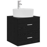 vanidad con lavabo de pared roble negro 495 x 445 x 65 cm vidaxl