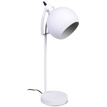 Lámpara De Mesa De Metal Blanco 24x20x67h Cm