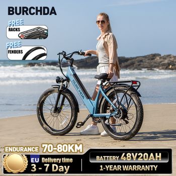 Bicicleta eléctrica BURCHDA AZ26 de 26 pulgadas, Fatbike 3.0, batería de litio de 48V20AH, bicicleta eléctrica urbana para adultos
