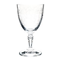copa para agua de vidrio transparente con flores