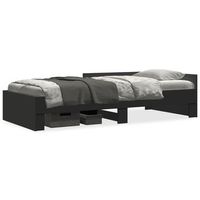 cama individual  cama de adulto  estructura de cama madera de ingenieria negra 75x190 cm