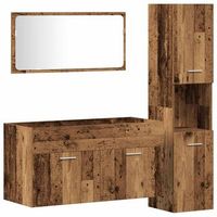 juego de 3 uds mueble de bano  armarios de bano madera ingenieria envejecida