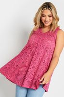 yours top rosa troquelado mujer curvy y tallas grandes yours