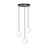 lampara colgante estilo nordico negro con altura regulable y 3 esferas