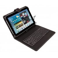 silverht funda universal con teclado usb-c negra para tablets de 9 - 101