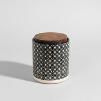 bote de gres blanco y negro 14 cm