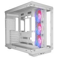 mars gaming mc-rev torre atx doble cristal templado 3x ventiladores argb blanca
