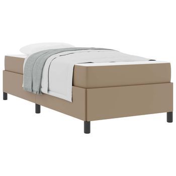 Estructura De Cama Con Colchón Capuchino 90 X 190 Cm Tela Vidaxl