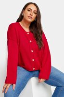 yours cardigan rojo de punto con botones mujer curvy y tallas grandes yours