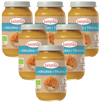 Babybio Tarrito Menú Tradición Verdura con Trucha +8m 6x200 gr