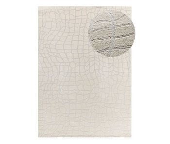 Alfombra de estilo moderno con relieve plata baresa, 80x150 cm - atticgo