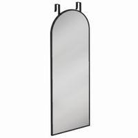 homcom espejo de pared 40x110 cm diseno arqueado con ganchos ajustables para puerta o pared negro