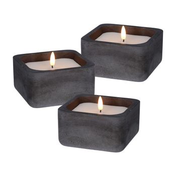 Velas led cuadrarda de cera negro 12x12x6,5cm