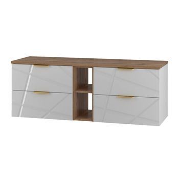 Mueble bajo lavabo 140cm paneles de melamina y mdf blanco