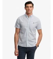 superdry para hombre m4011102a camisa classic seersucker azul 3xl casual algodon clasico manga corta