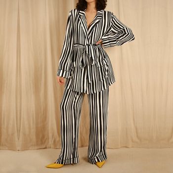 it's 9pm Pamela Striped Crepe Pyjama Set - 10