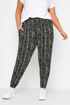 Yours Pantalones Negros Estampados, Mujer Curvy Y Tallas Grandes, Yours