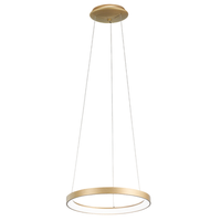 krizia - lampara colgante led regulable 30w - 2300lm luz calida 3000k aro oro cepillado difusor acrilico d 40cm ip20