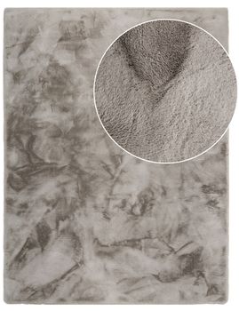 Alfombra de piel Fluffy_deluxe gris  80x150 cm