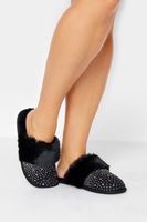 zapatillas negras destalonadas con strass