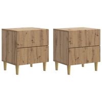 armario de noche 2 uds roble artisan 43 x 345 x 48 cm vidaxl