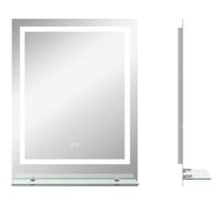 kleankin espejo rectangular mural iluminado led para bano 80x60 cm   aosom espana