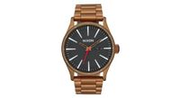 reloj nixon sentry unisex bronce acero negro