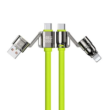 WEKOME WDC-51 240W USB-A/USB-C a USB-C/iP Cable PD Carga Rápida Transmisión de Datos Núcleo de Cobre Línea de 1.2M de La