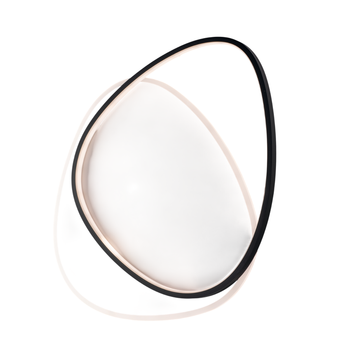 Lámpara De Techo Amy En Metal Y Aluminio, Blanco Y Negro, Con Led Cct Integrado + Mando A Distancia L.55 X 46 Bl307-pbc-gr