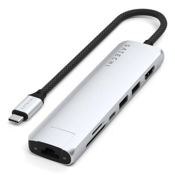 Hub Satechi 7 puertos 10 Gbps modelo ST-P7SS con HDMI, Ethernet y USB-C