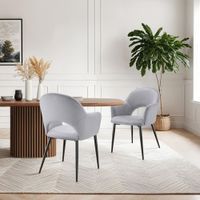 4 sillas de comedor aspecto terciopelo 57 x 615 x 875 cm gris claro