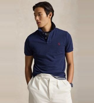 Polo Ralph Lauren para hombre. 710680784292 Polo Icono marino (S), Casual, Algodón, Manga corta