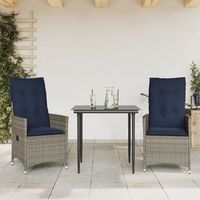 sillas de jardin reclinables 2 unidades con cojines ratan sintetico gris cfw155852
