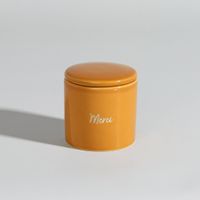 vela perfumada nube de algodon en recipiente de ceramica amarilla