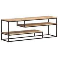 mueble para tv de madera maciza de mango rugosa 130x30x45 cm vidaxl