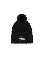 gorro de snow oakley harper pom mujer negroblanco logo
