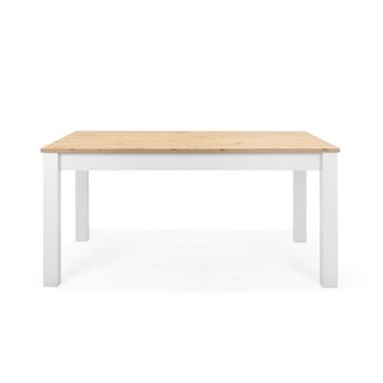 Mesa de comedor extensible l160-215 cm - roble y blanco