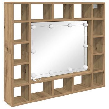 Armario Con Espejo Roble Artisan 91 X 15 X 76,5 Cm Vidaxl