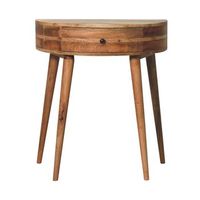 mesa consola de madera maciza de artisan furniture odyssey color roble