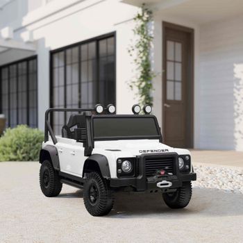 Coche Eléctrico Para Niños Con Licencia Land Rover Blanco Aiyaplay