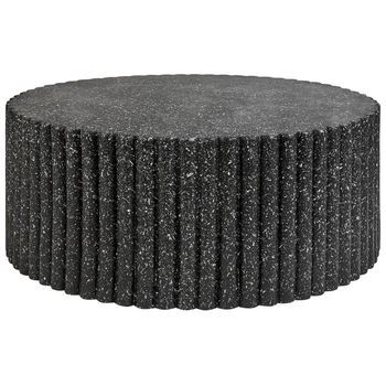 Mesa De Centro Mgo Fibra De Vidrio Tablero Redondo Resistente A Uv Manchas Óxido Agua Viento Moderno Negro Pozza