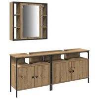 piezas de tocador de bano 3 piezas marron madera contrachapada
