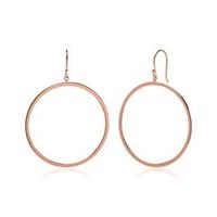 pendientes circulos de plata 925 chapada en oro rosa