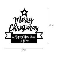 decoracion pared de metal xmasblack-4 negro 67x62 cm