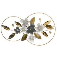 decoracion de pared moderna escultura floral hojas hecha a mano hierro doradogris dysprosium