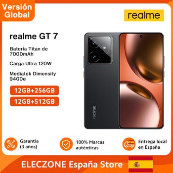 Versión Global realme GT 7 5G AI Smartphone MTK Dimensity 9400e 6000nits Pro-Esports Display 7000 mAh Batería 120W Ultra Charge