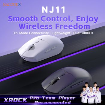 Ratón Inalámbrico AJAZZ NJ11 Tri-Modo Bluetooth/2.4G, Diseño Ligero, Recomendado para Juegos Profesionales y Oficina