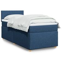 cama para adulto  cama individual  cama box spring con colchon tela azul 100x200 cm cfw62167